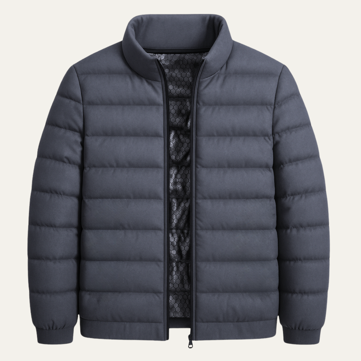 Ezra | Men's Puffer Jacket Black Quilted Winter Warm
