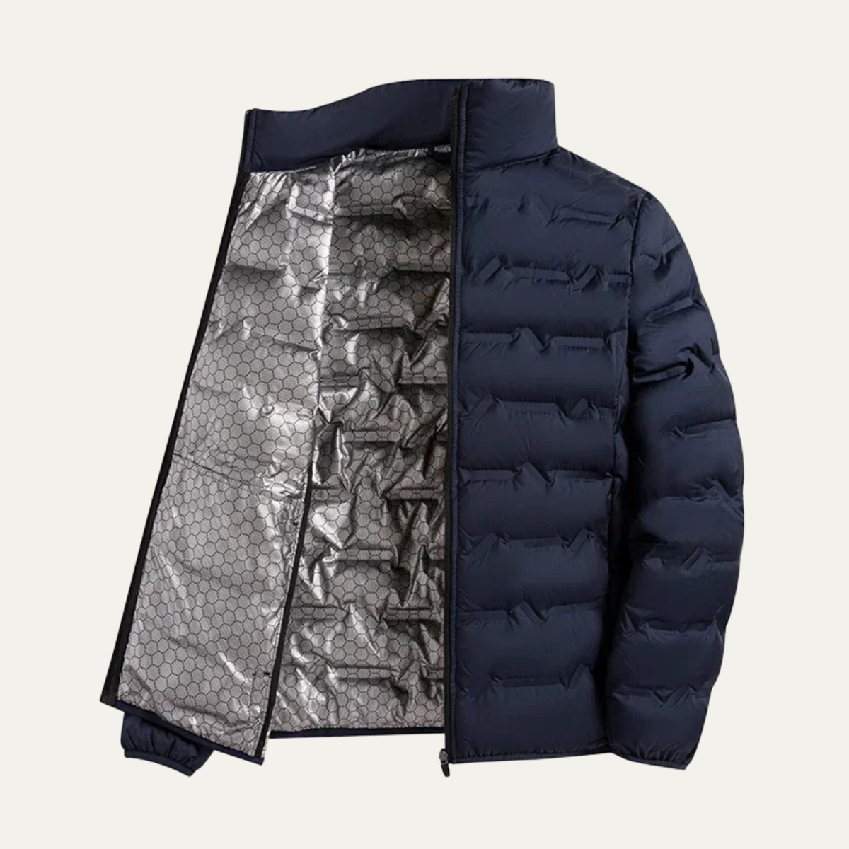 Rhys | Men's Puffer Jacket Navy Blue Quilted Winter Coat