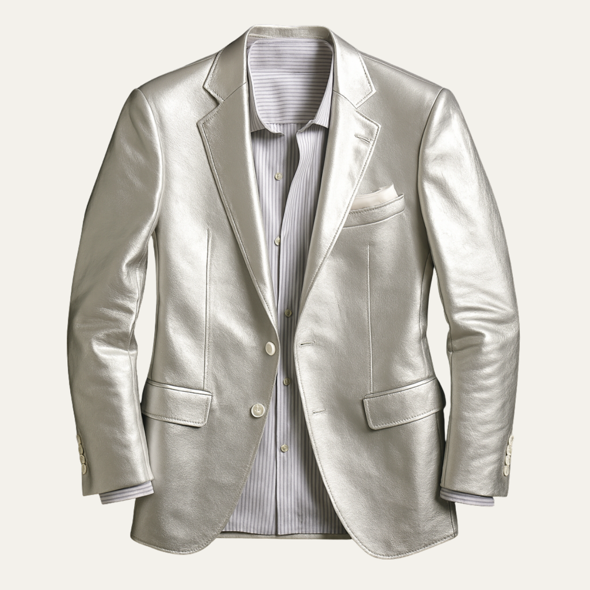 Axel | Men's Metallic Blazer Silver