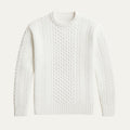 Dama Washington Bram men's cable knit crew neck sweater cream - front view