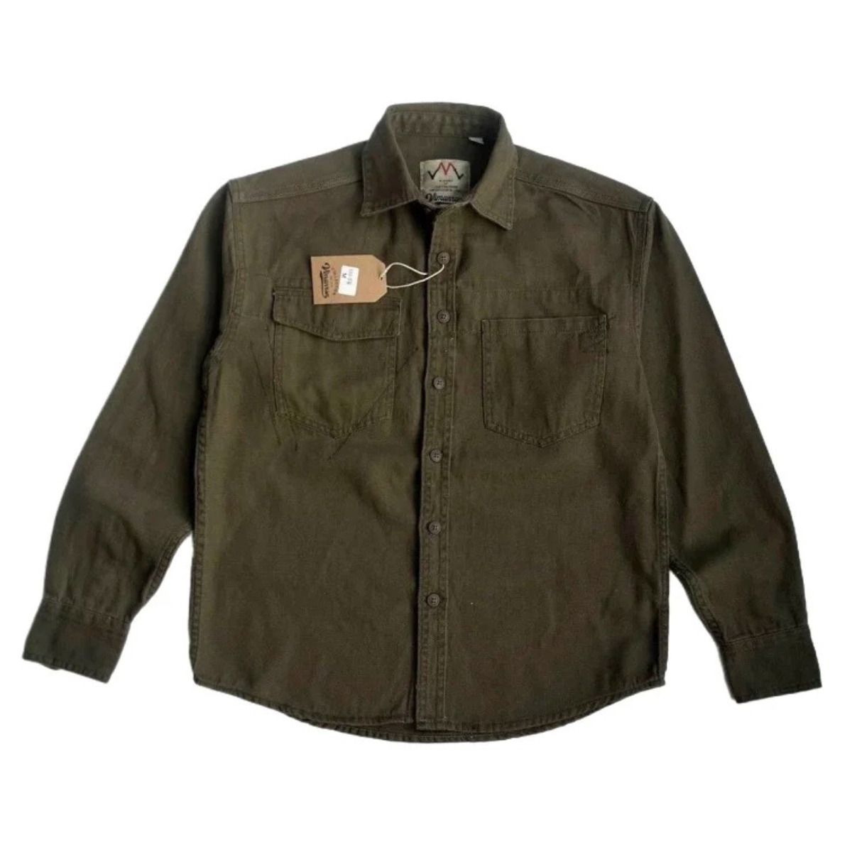 Axel | Men's Denim Shirt Khaki Button Up Long Sleeve