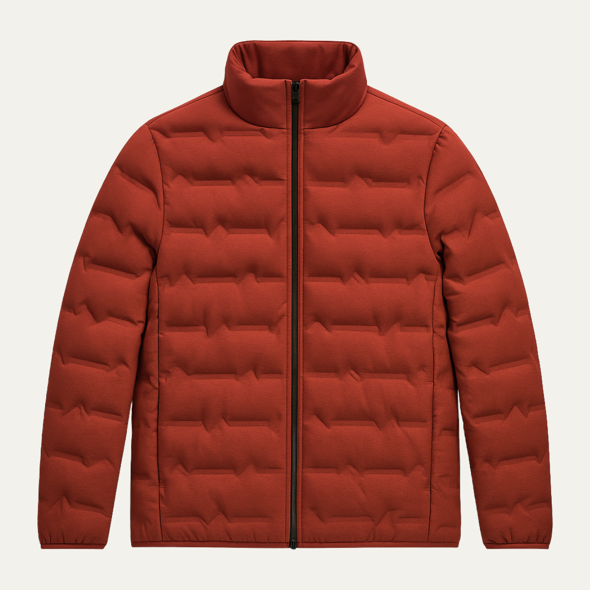 Kael | Men's Puffer Jacket Rust Red Quilted Warmth