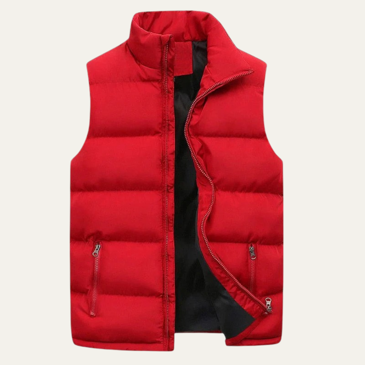 Ash | Men's Puffer Vest Black Quilted Zip Up
