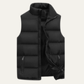 Dama Washington Ash men's puffer vest black quilted zip up - front view