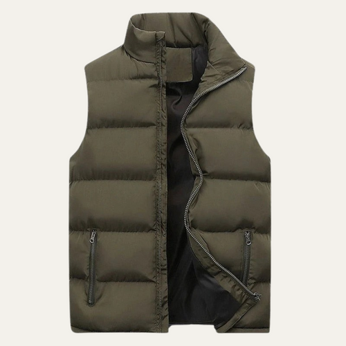 Dama Washington Ash men's puffer vest black quilted zip up - view 2