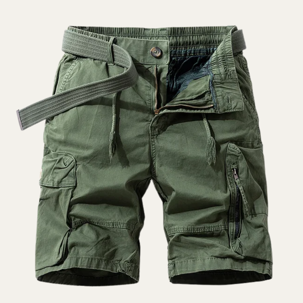 Jude | Men's Cargo Shorts Beige Multiple Pockets