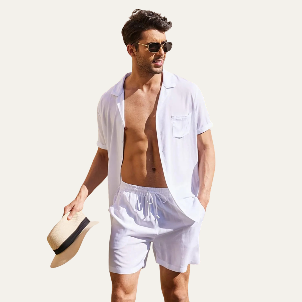 Ash | Men's Camp Collar Shirt Black Short Sleeve