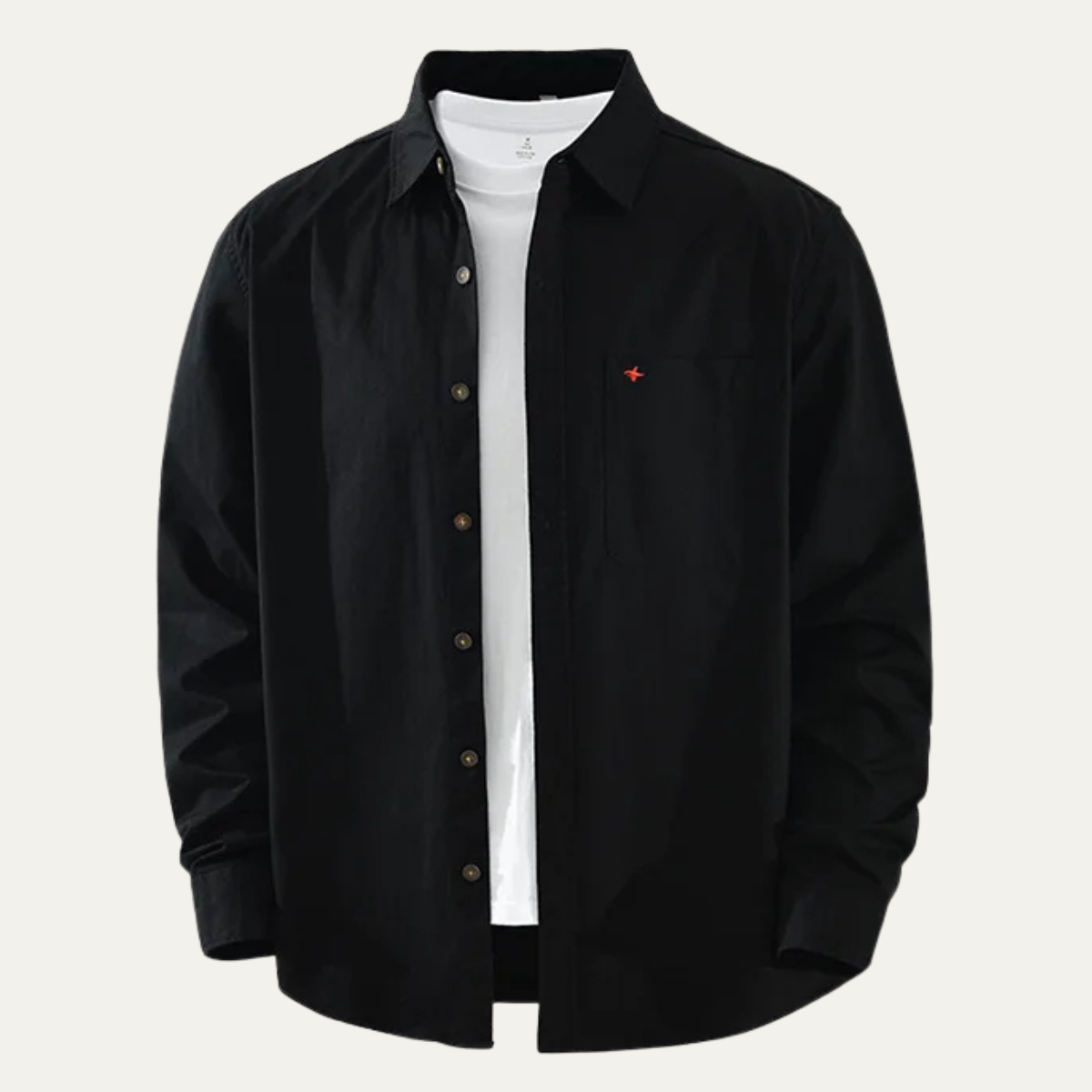 Jude | Men's Casual Button Up Shirt Khaki Long Sleeve