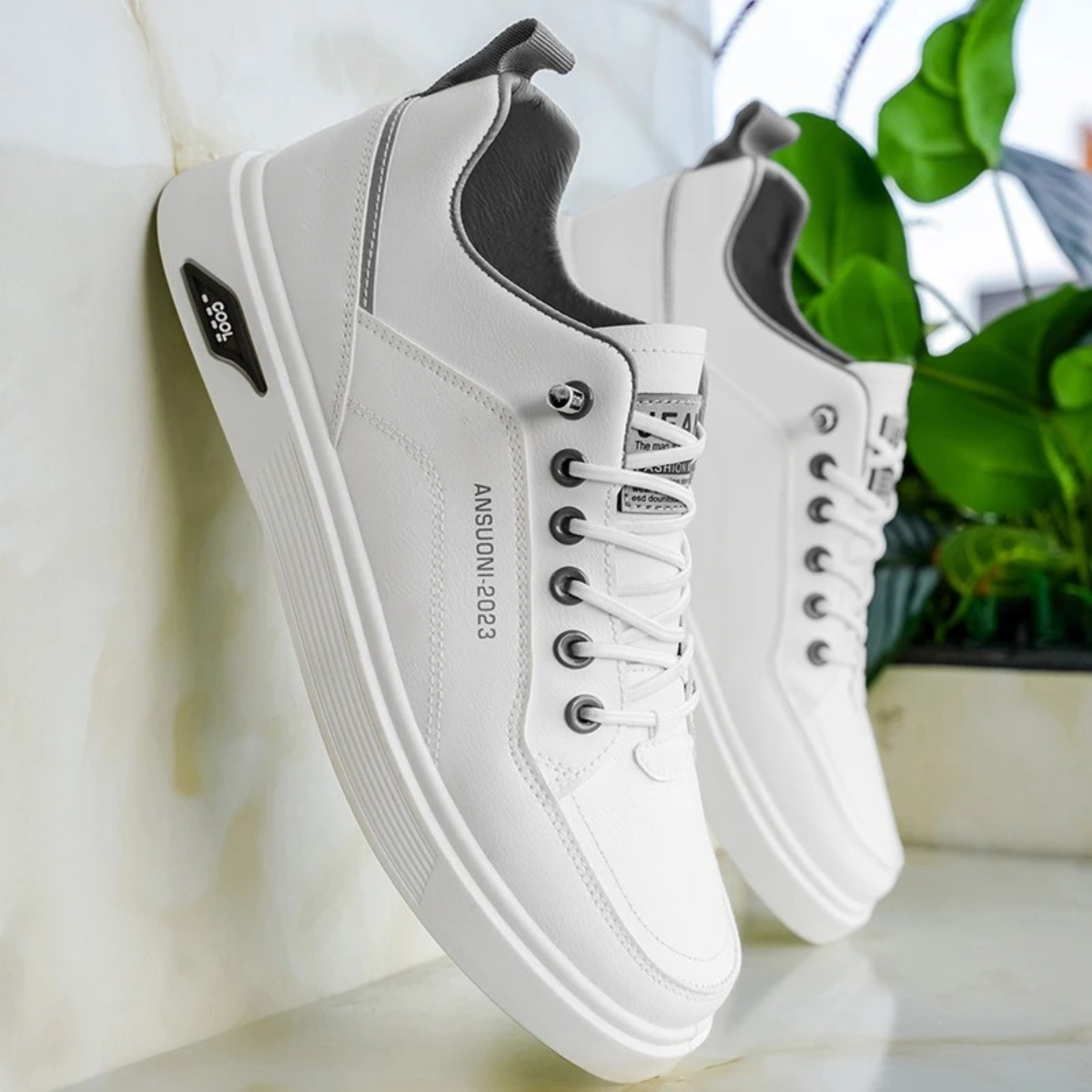 Jude | Men's Lightweight Lace Up Sneakers White