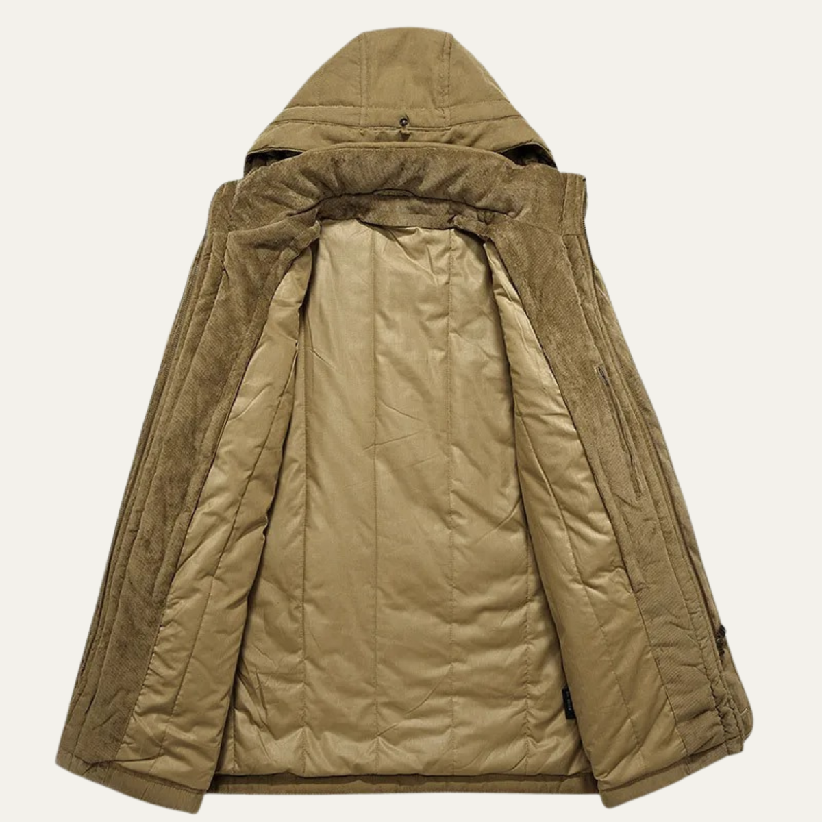 Jaxx | Men's Utility Field Jacket Khaki Hooded Insulated