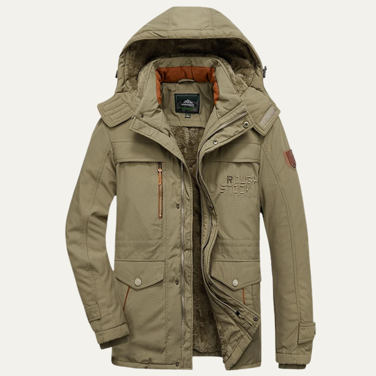 Jasper | Men's Hooded Puffer Coat Olive Green Warm Winter