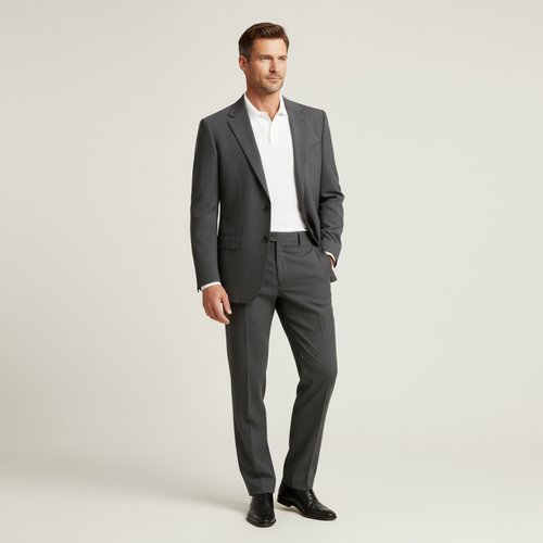 Dama Washington Axel men's gray suit two piece tailored formal - front view
