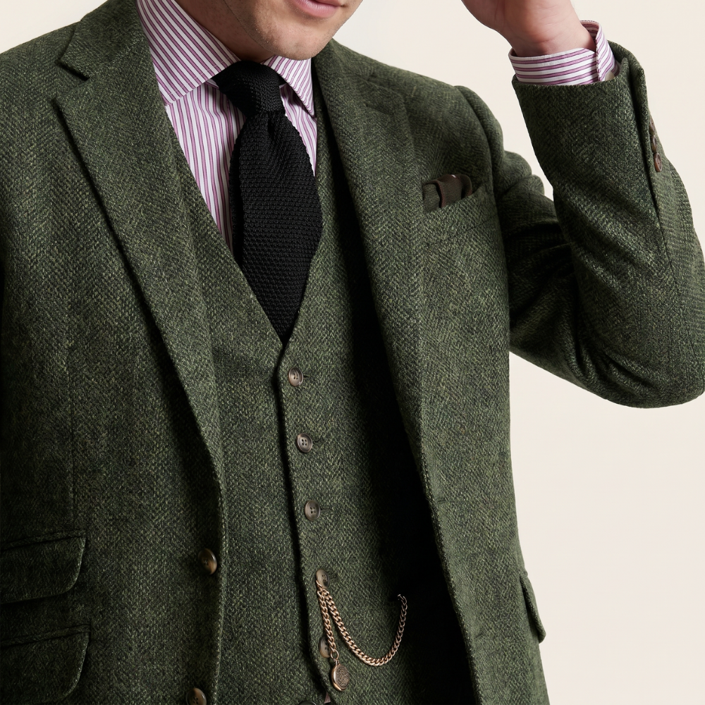 Dama Washington Axel men's three piece suit brown tweed tailored - view 3
