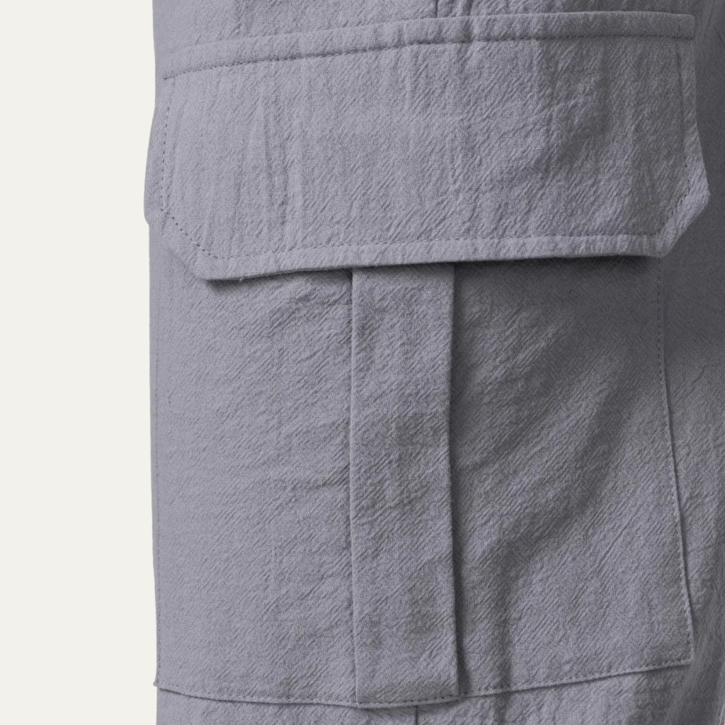 Dama Washington Jude men's cargo pants light gray relaxed fit multi pocket - view 5