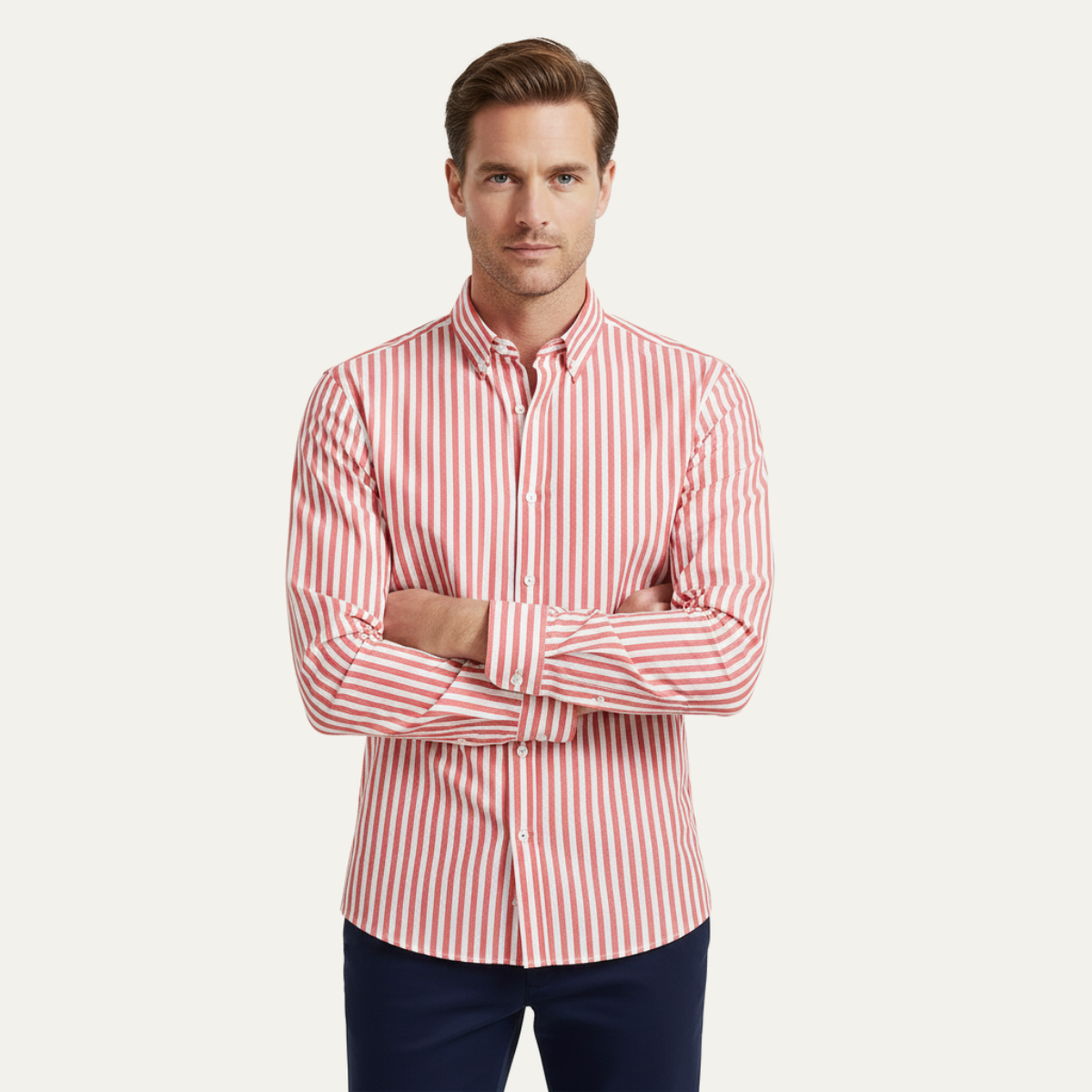 Blake | Men's Striped Button Up Shirt Blue White