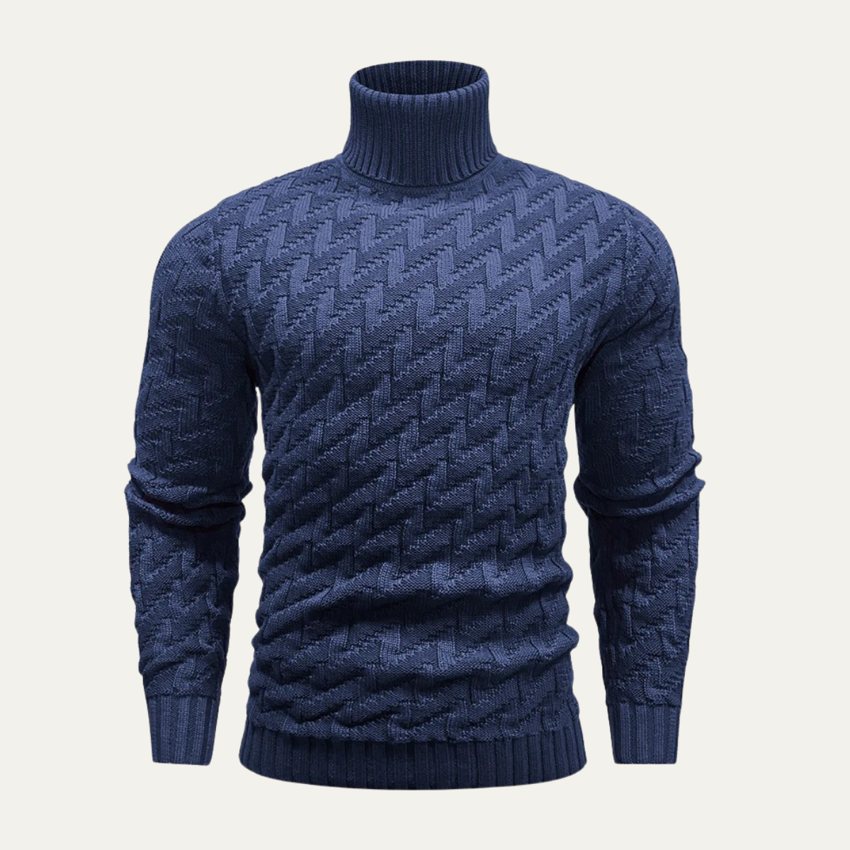 Wyatt | Men's Turtleneck Cable Knit Sweater Black