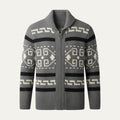 Dama Washington Bram men's vintage shawl collar cardigan cream geometric pattern - view 5
