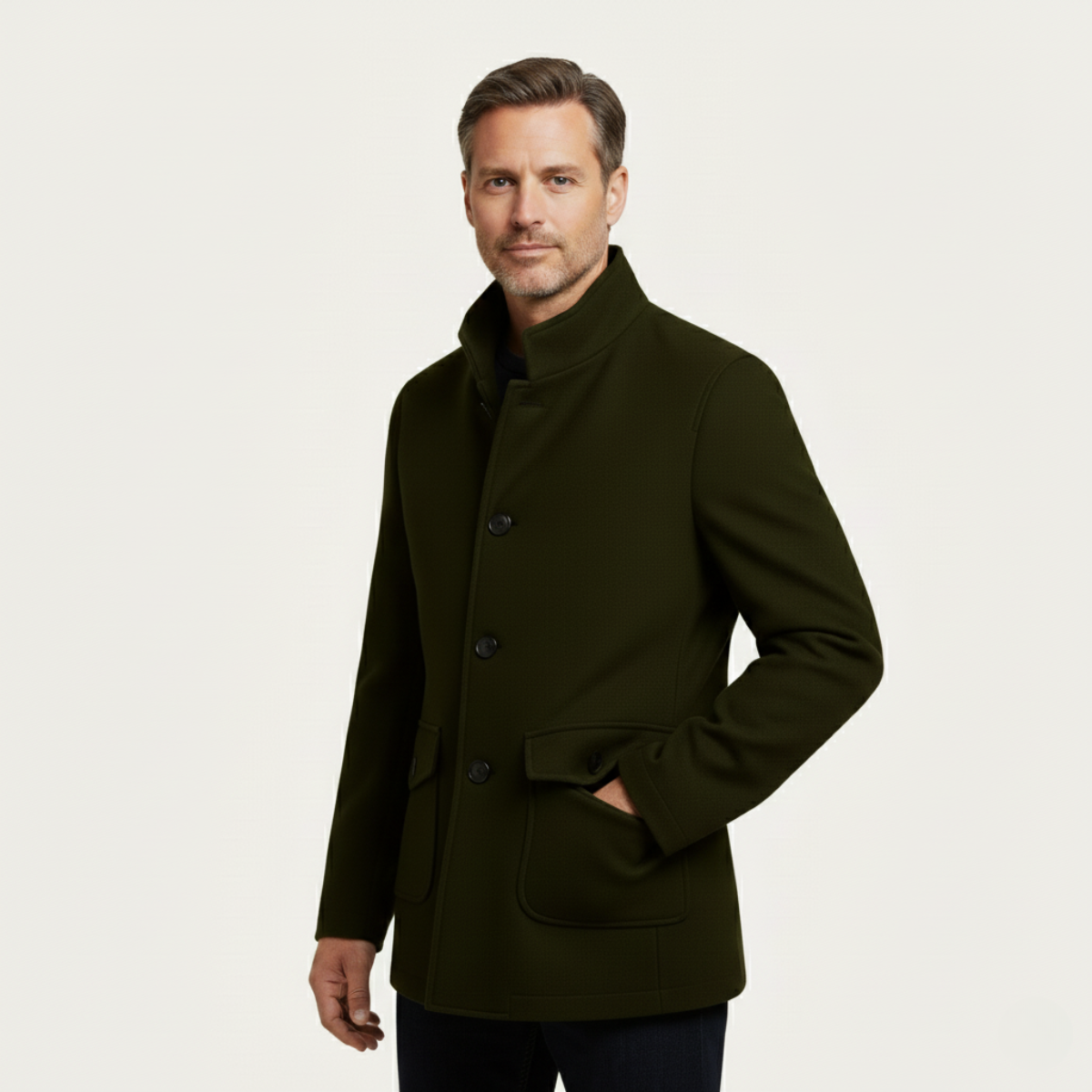 Sage | Men's Smart Casual Wool Coat Gray