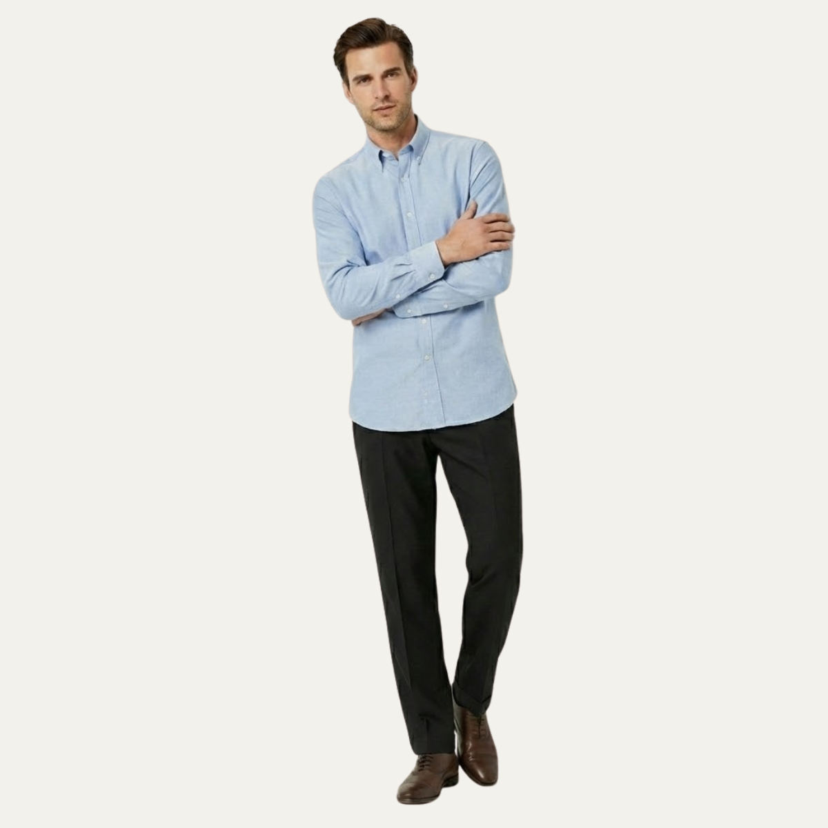 Blake | Men's Pleated Dress Pants Beige Tailored
