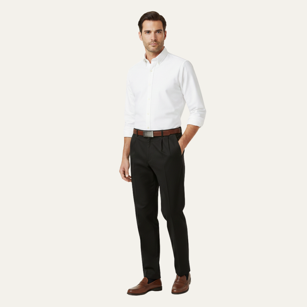 Orrin | Men's Straight Leg Dress Pants Gray Pleated