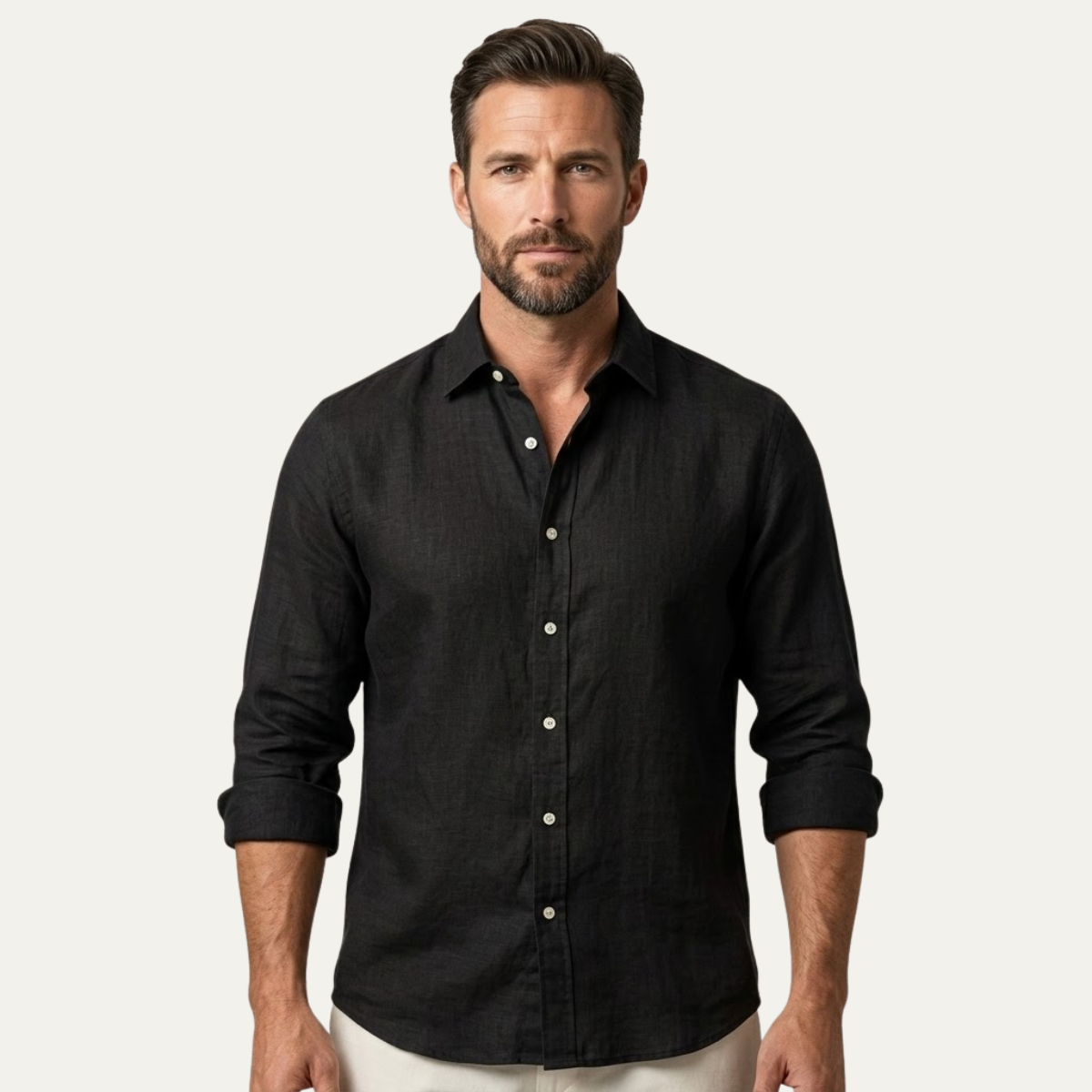 Maxim | Men's Linen Shirt Pink Long Sleeve Button Up
