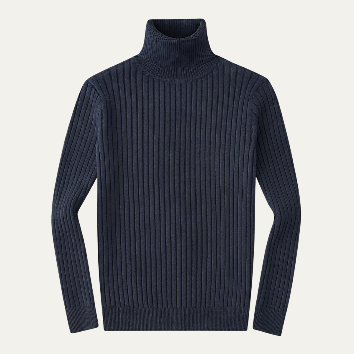 Jasper | Men's Turtleneck Ribbed Knit Sweater Gray