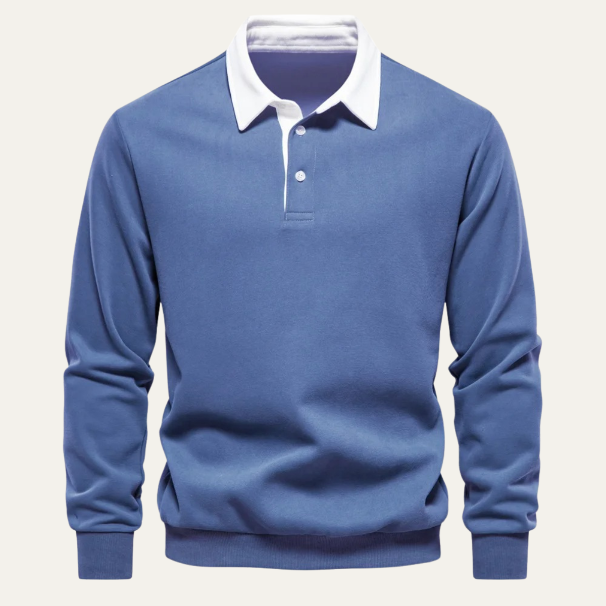 Ash | Men's Smart Casual Polo Collar Sweater Navy White