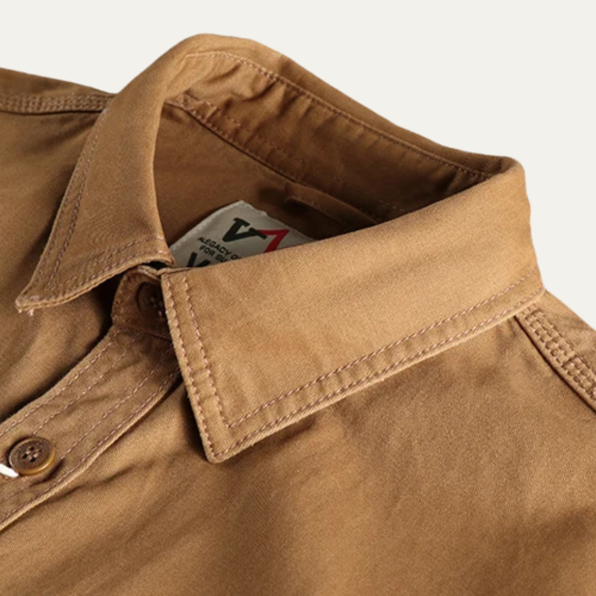 Bram | Men's Utility Button Up Shirt Tan Cargo Pockets