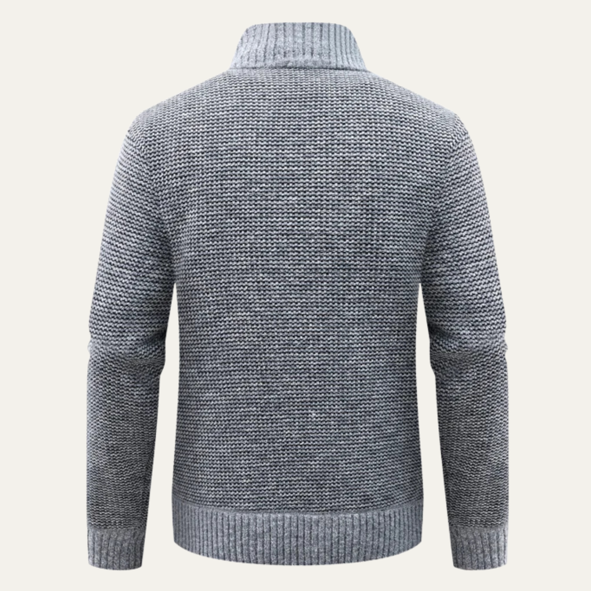 Axel | Men's Quilted Puffer Jacket Gray Knit Sleeves Zip Up