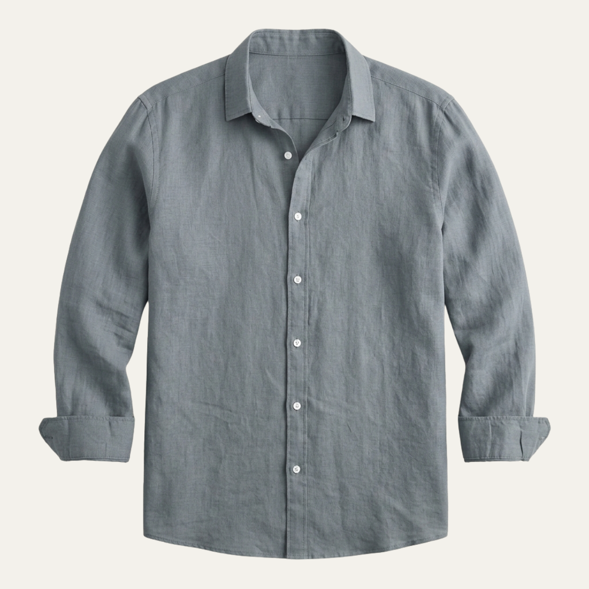 Sage | Men's Linen Button Up Shirt Black Long Sleeve