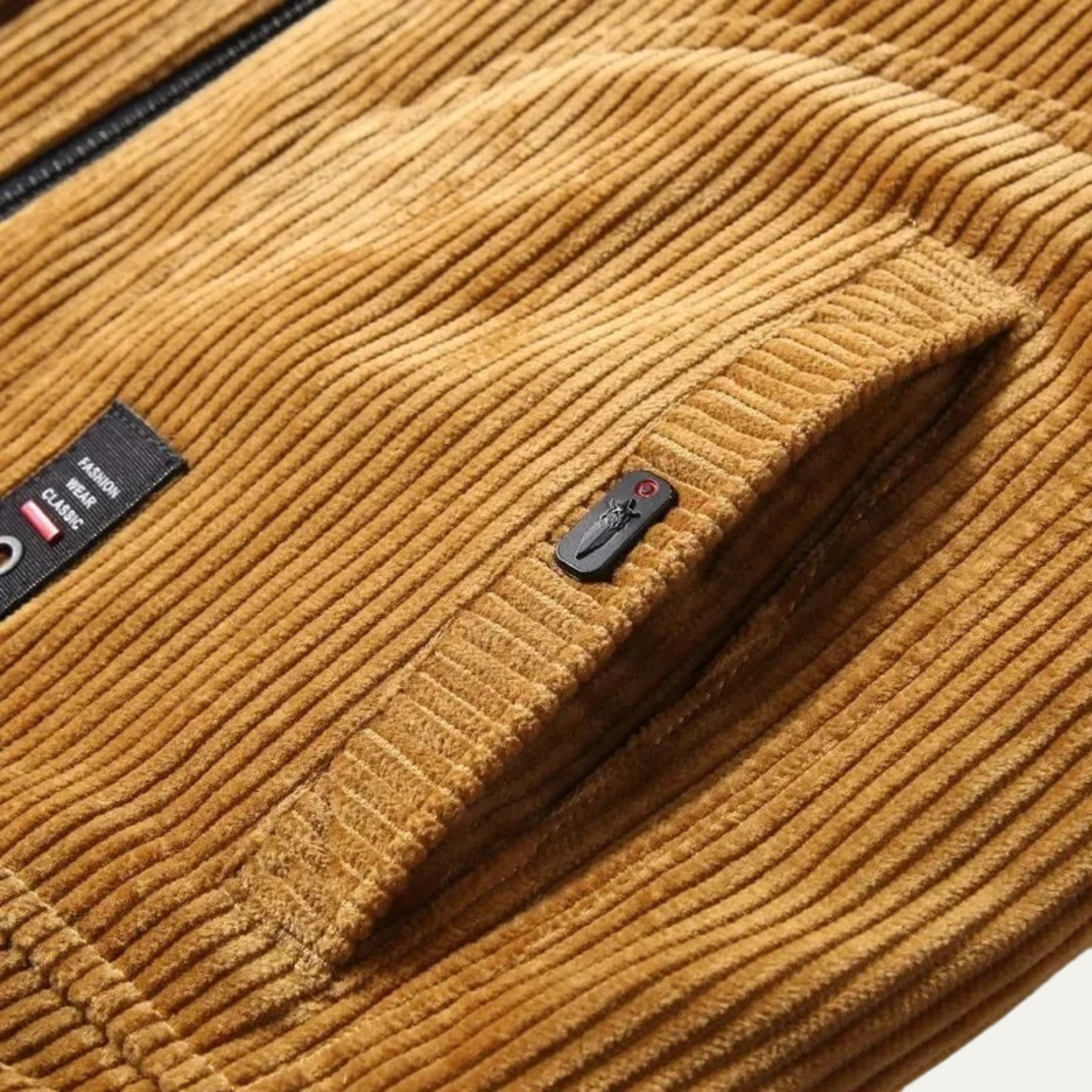 Axel | Men's Corduroy Jacket Camel Sherpa Lined