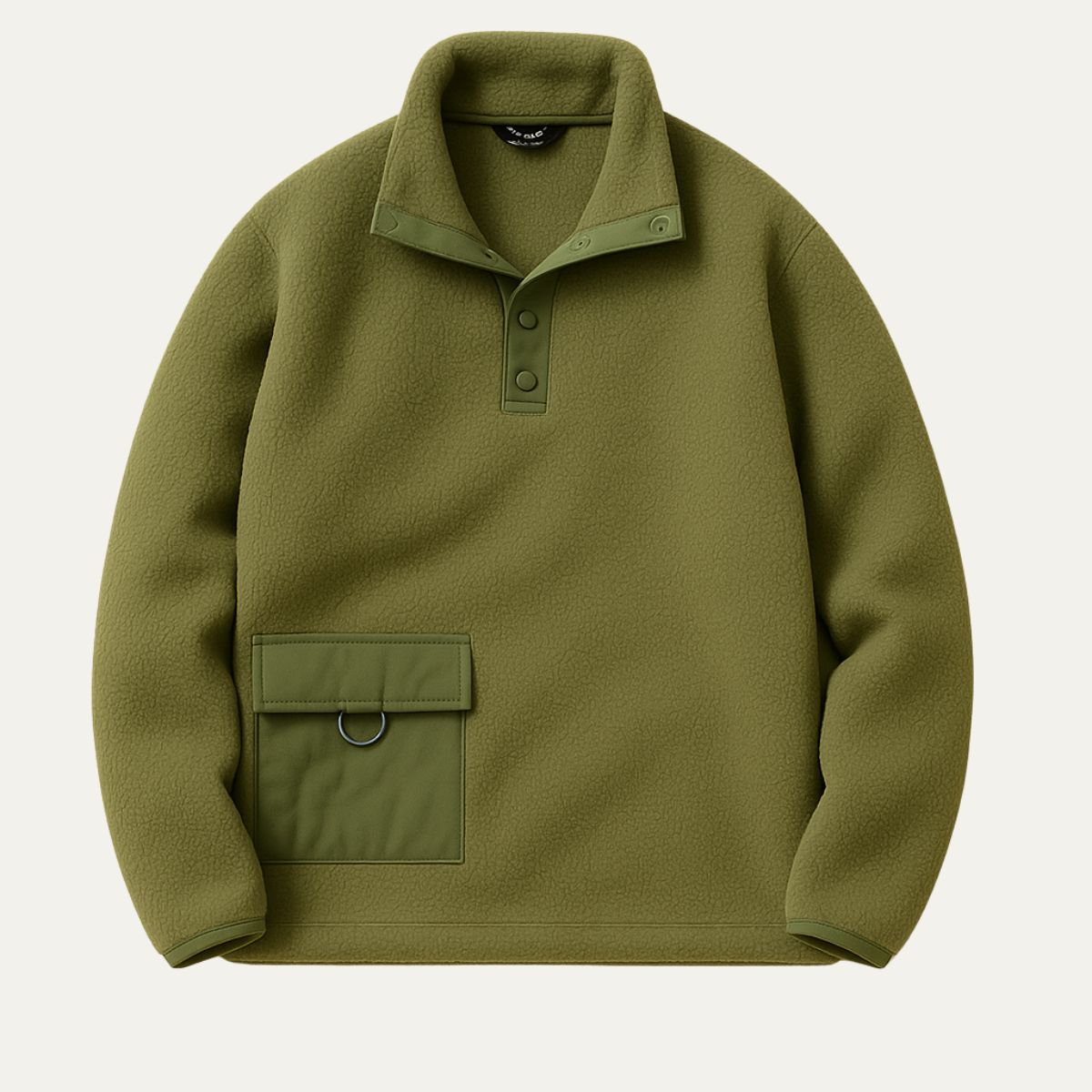 Elise | Men's Quarter Zip Sweater Olive Green Cargo Pocket