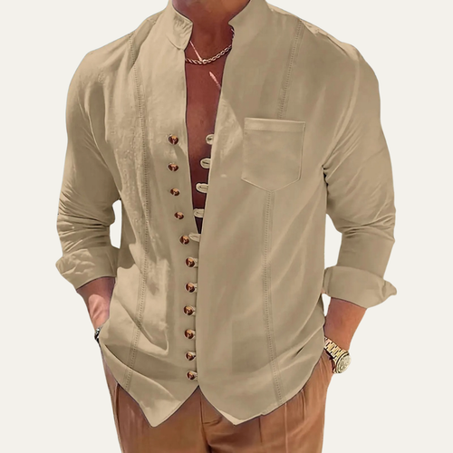 Dama Washington Axel men's button up shirt white long sleeve casual - view 2