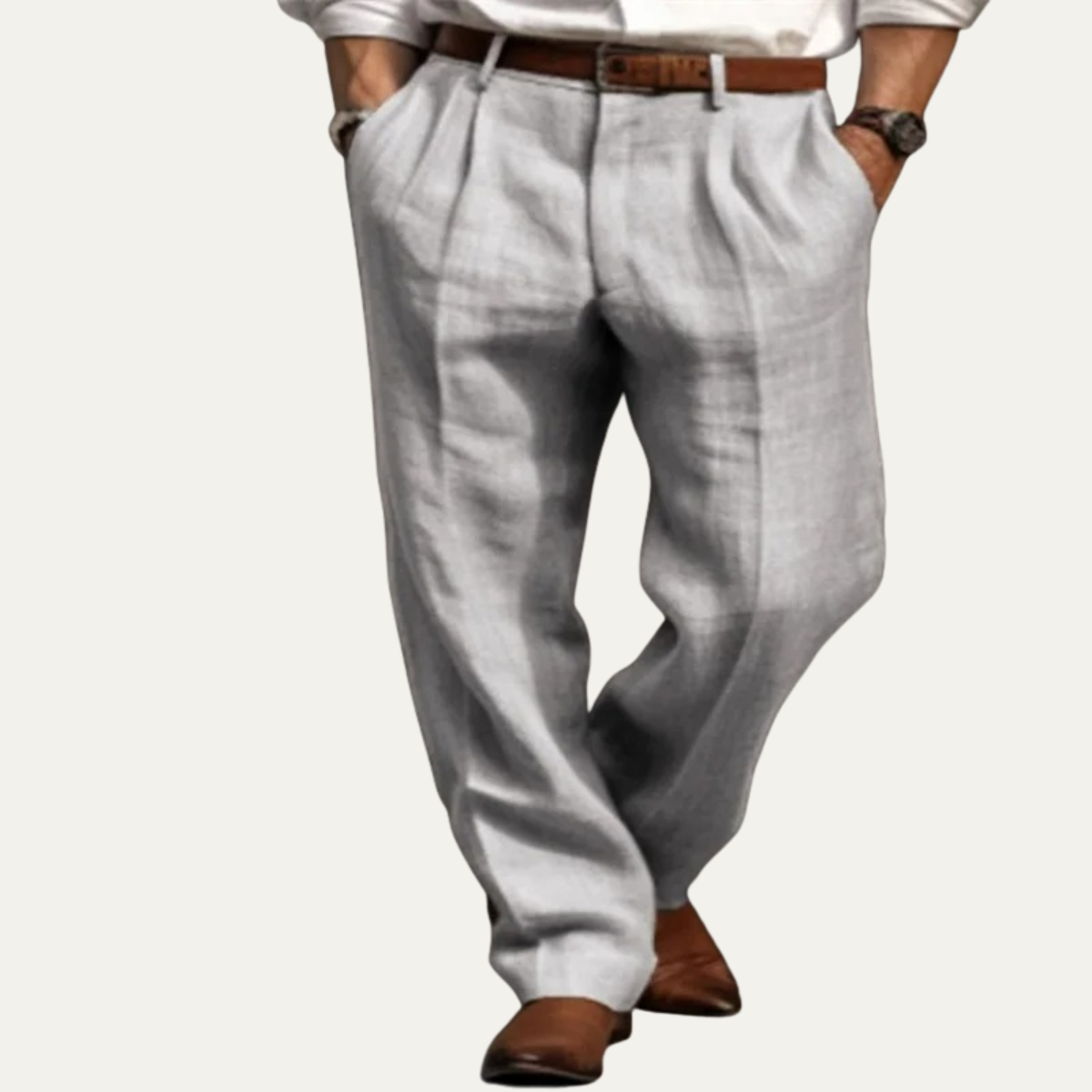 Axel | Men's Pleated Straight Leg Dress Pants Black