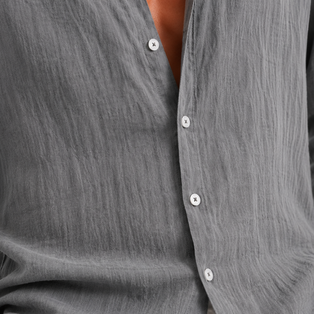 Omar | Men's Shirt Charcoal Gray Button Up