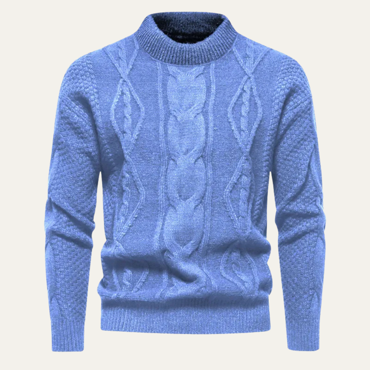 Bram | Men's Cable Knit Sweater Burgundy Crew Neck