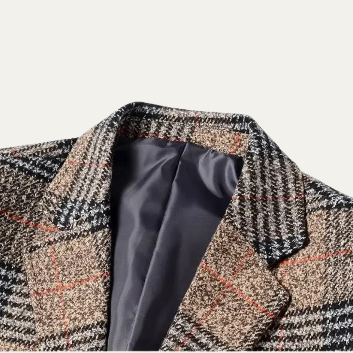 Beau | Men's Check Tweed Blazer Brown Houndstooth Fitted
