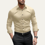 Dama Washington Jude men's fitted dress shirt white long sleeve - view 2