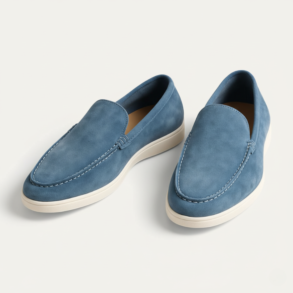 Axel | Men's Suede Loafer Cream Casual Slip On