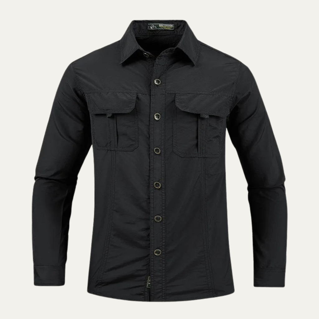 Dama Washington Sage men's utility cargo shirt gray long sleeve - view 2