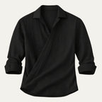 Dama Washington Erik men's slim fit dress shirt black pinstripe - view 2