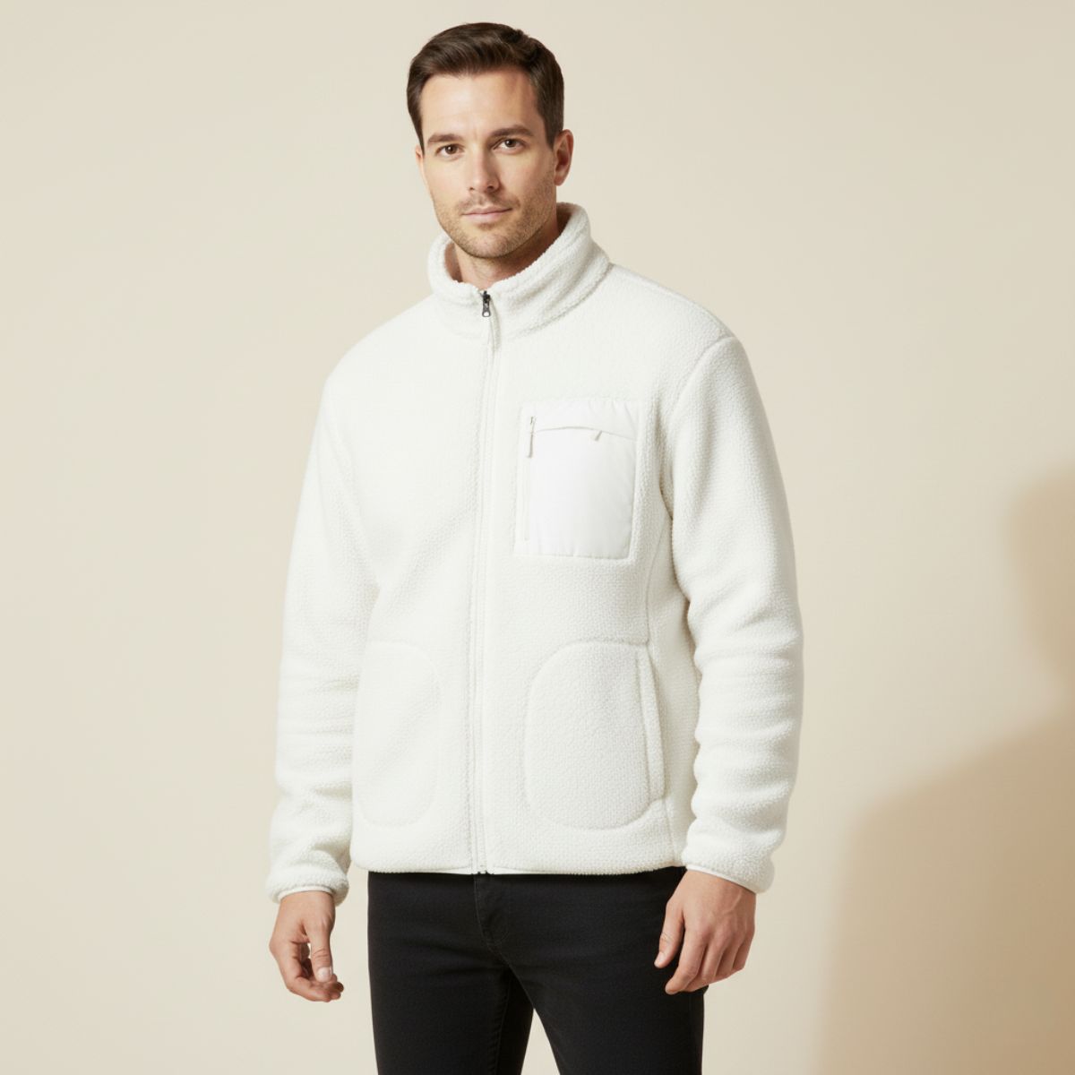 Blake | Men's Fleece Jacket Sage Green Zip Up