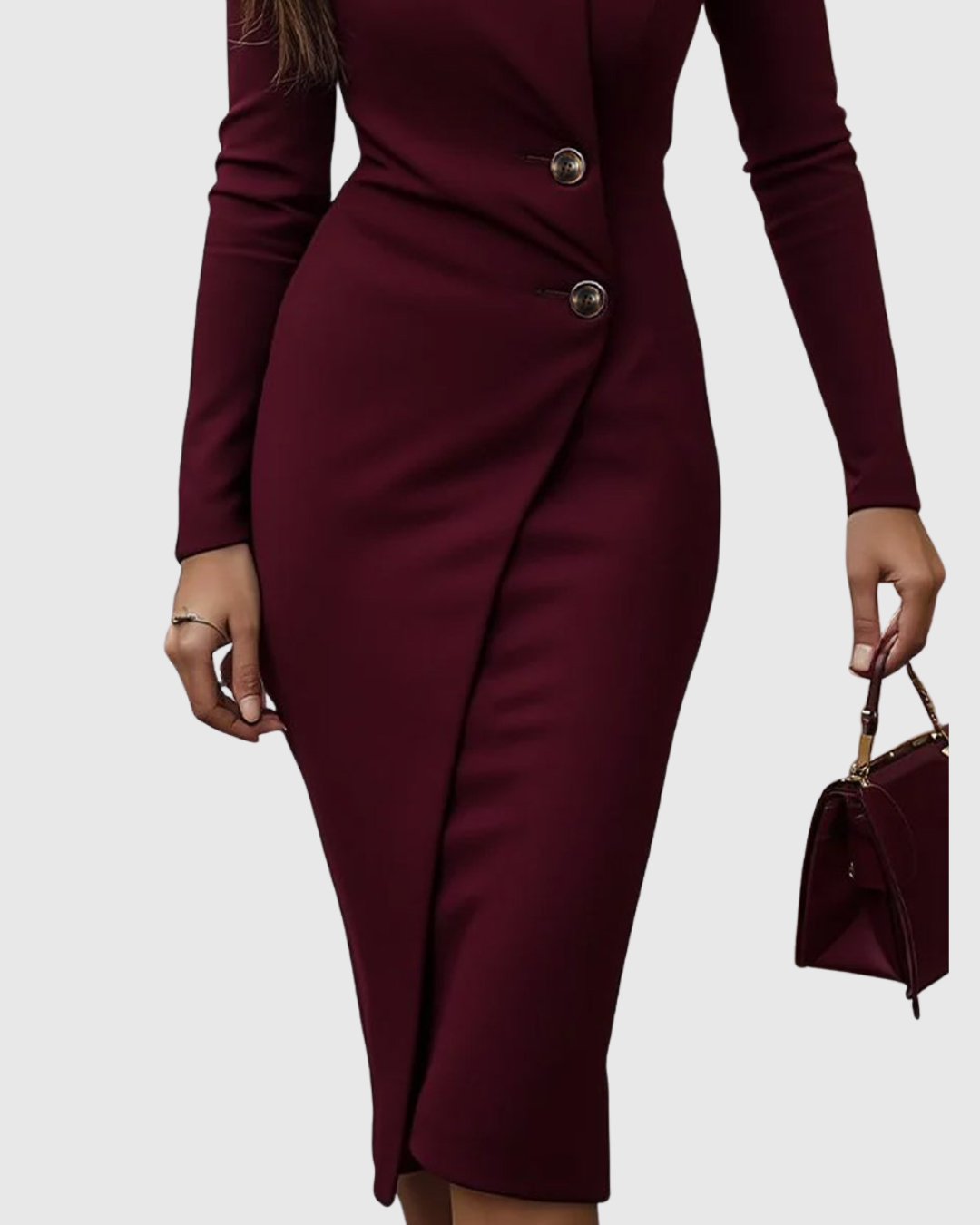 Darcy | Women's Blazer Dress Burgundy Midi Button Front