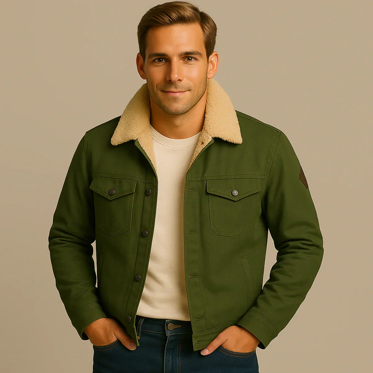 Jude | Men's Sherpa Lined Denim Jacket Black