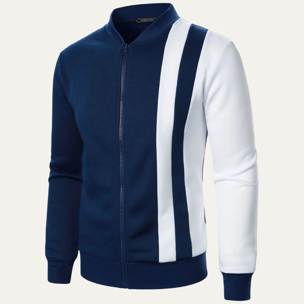 Axel | Men's Colorblock Zip Up Hoodie Black White