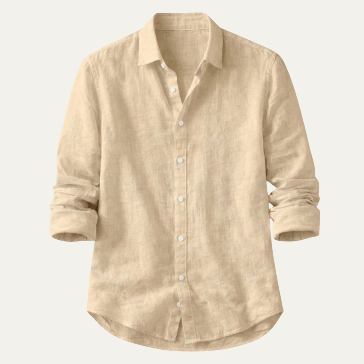 Bram | Men's Linen Button Up Shirt White Long Sleeve