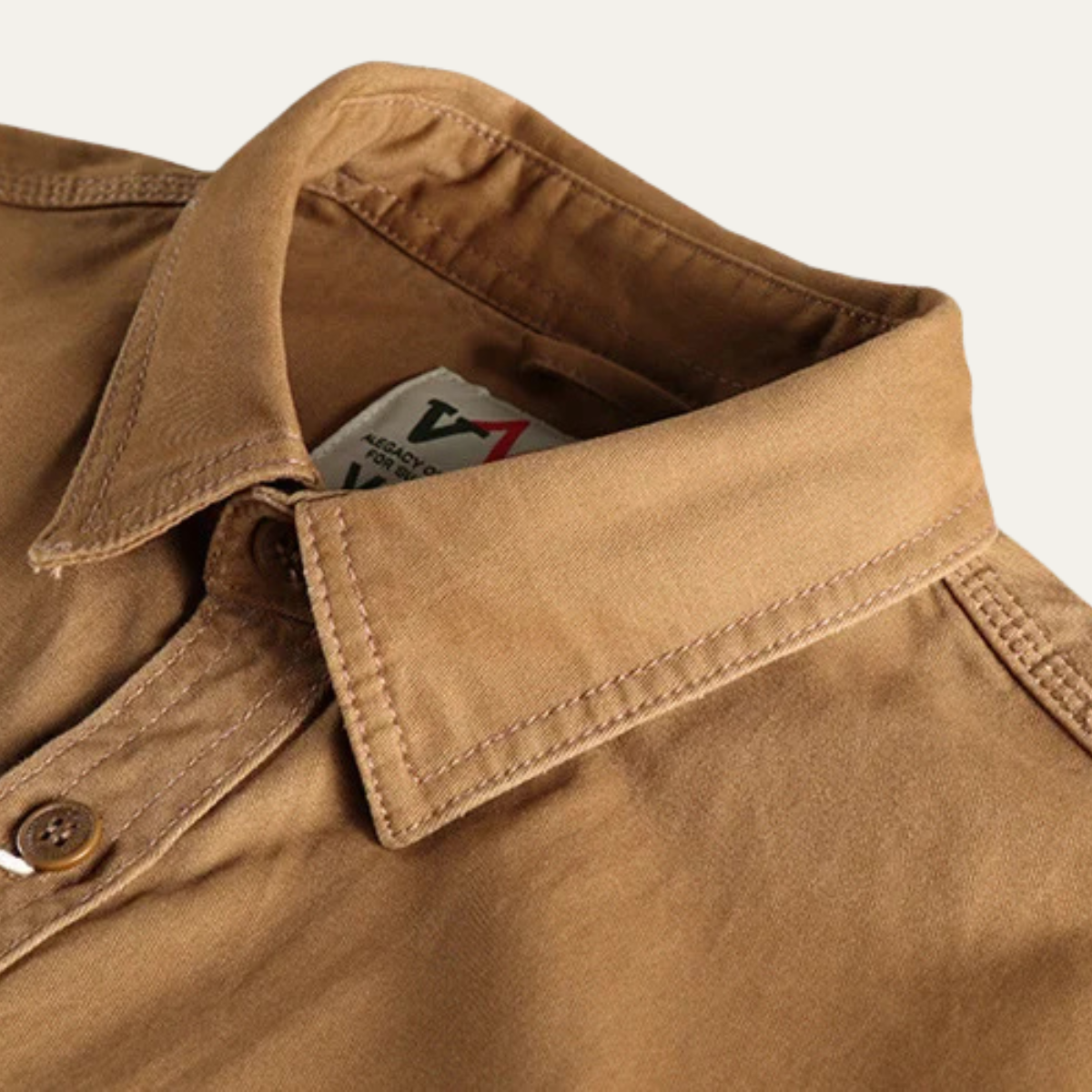 Grant | Men's Utility Denim Shirt Khaki Long Sleeve