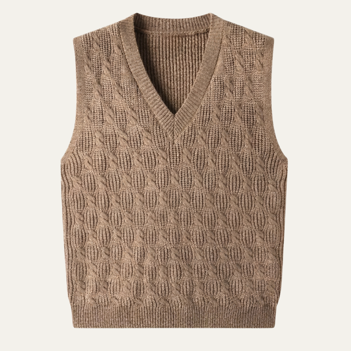 Blake | Men's Cable Knit Sweater Vest Gray V Neck