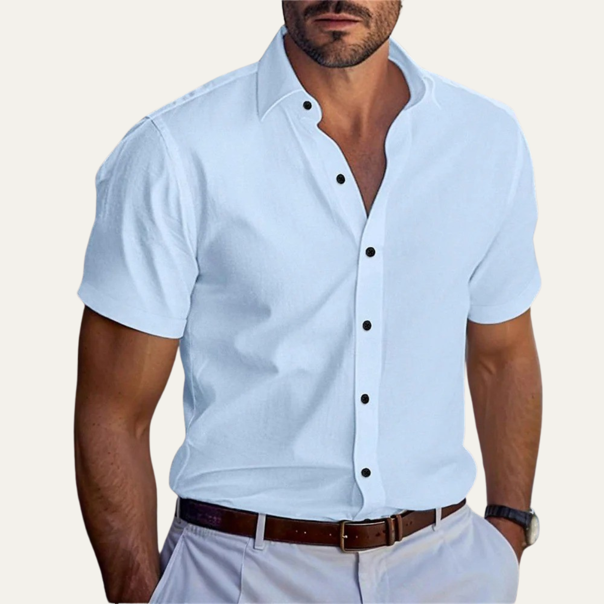 Blake | Men's Short Sleeve Button Up Shirt Black
