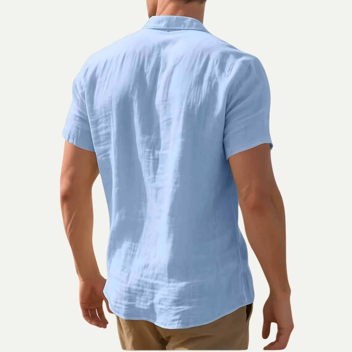 Blake | Men's Casual Short Sleeve Button Up Shirt Light Blue
